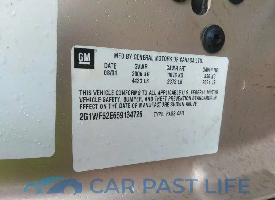 2G1WF52E659134726# 9