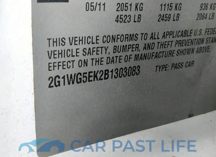 2G1WG5EK2B1303083# 9