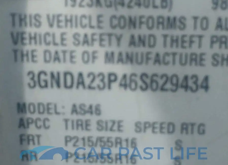 3GNDA23P46S629434# 9
