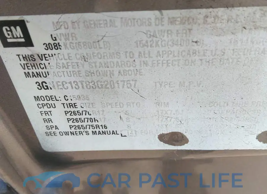 3GNEC13T83G201757# 9