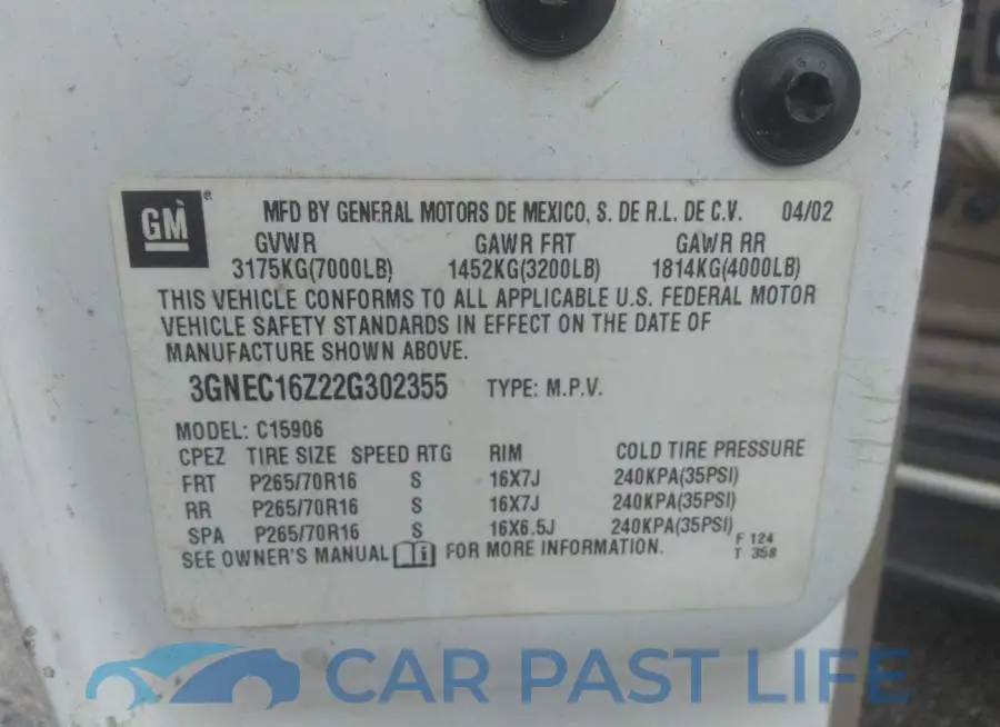 3GNEC16Z22G302355# 9