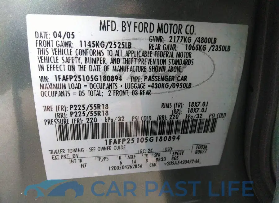 1FAFP25105G180894# 9