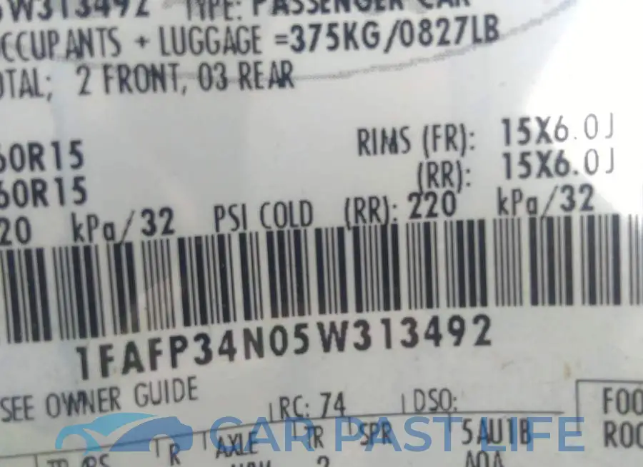 1FAFP34N05W313492# 9