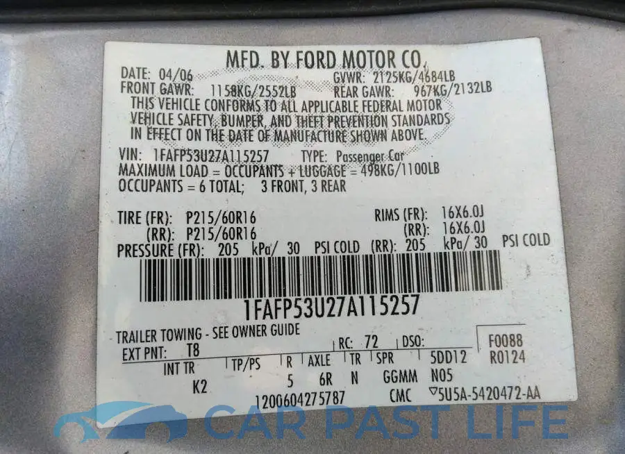1FAFP53U27A115257# 9