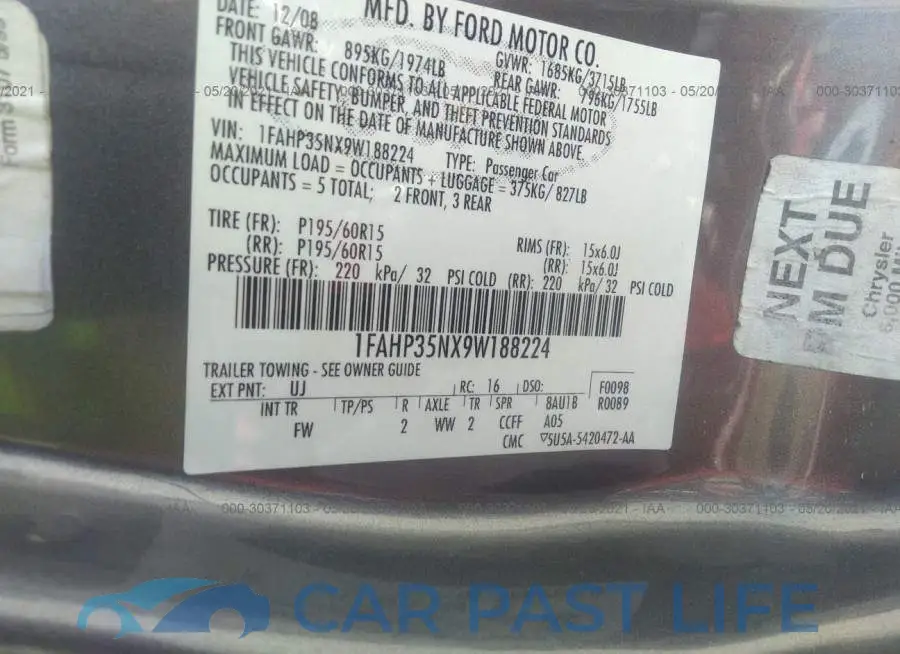 1FAHP35NX9W188224# 9