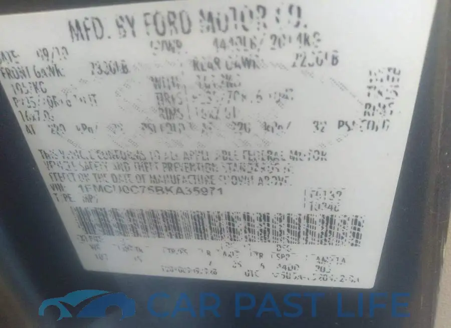 1FMCU0C75BKA35971# 9