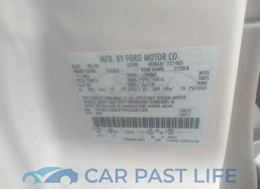 1FMCU59379KA25129# 9