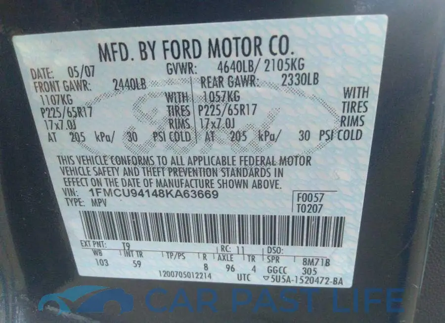 1FMCU94148KA63669# 9