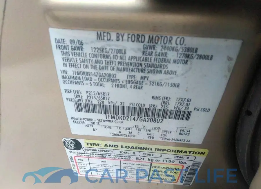 1FMDK02147GA20802# 9