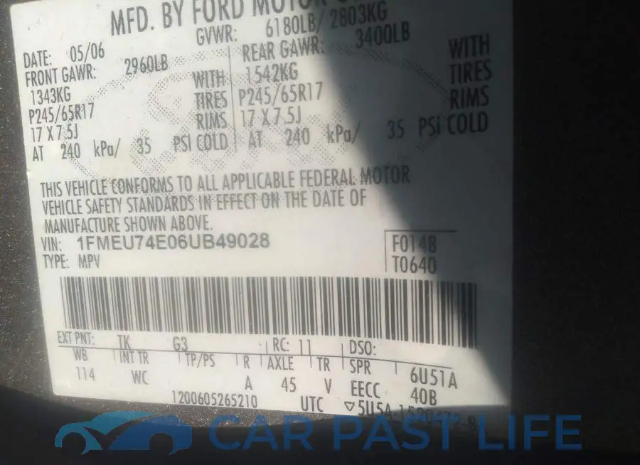 1FMEU74E06UB49028# 9