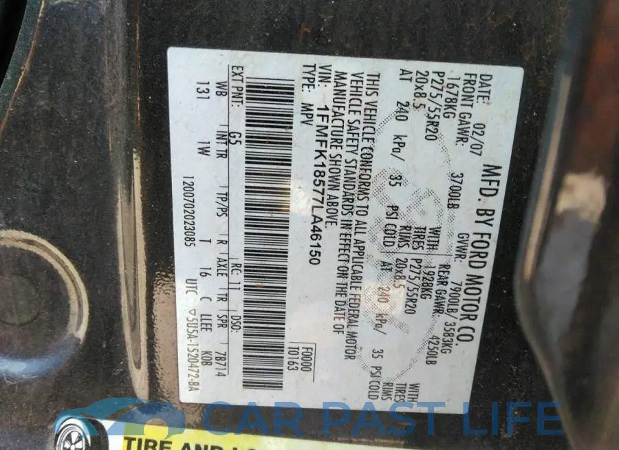 1FMFK18577LA46150# 9