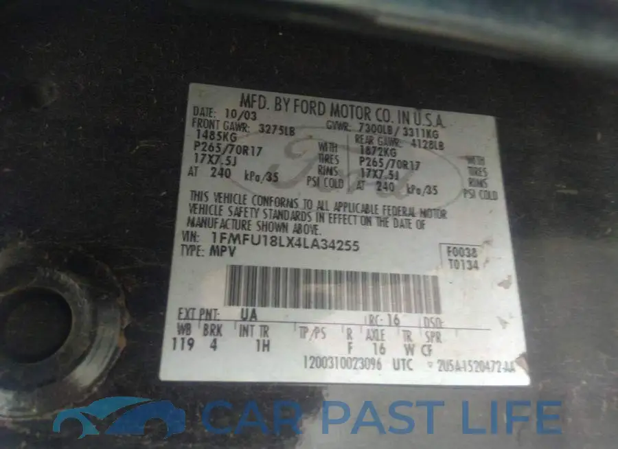 1FMFU18LX4LA34255# 9