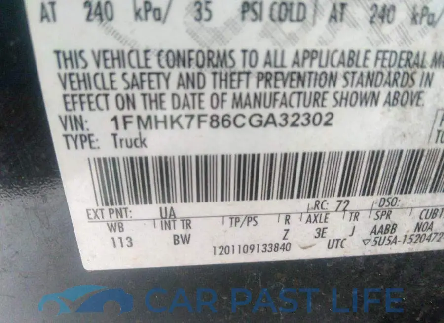 1FMHK7F86CGA32302# 9