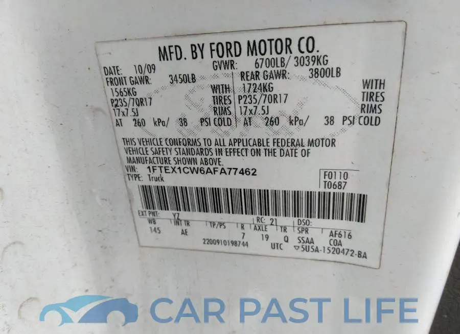 1FTEX1CW6AFA77462# 9