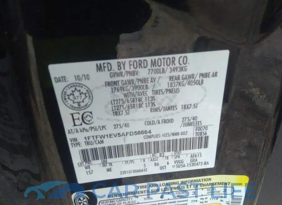 1FTFW1EV5AFD58664# 9