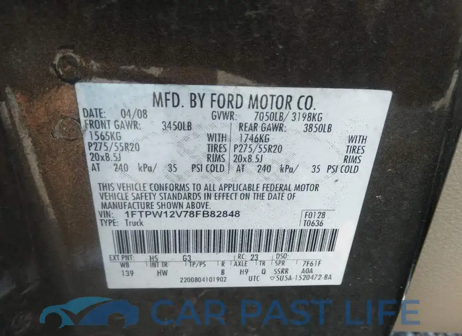 1FTPW12V78FB82848# 9