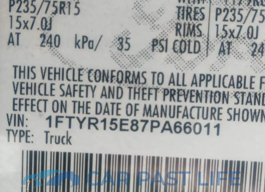 1FTYR15E87PA66011# 9