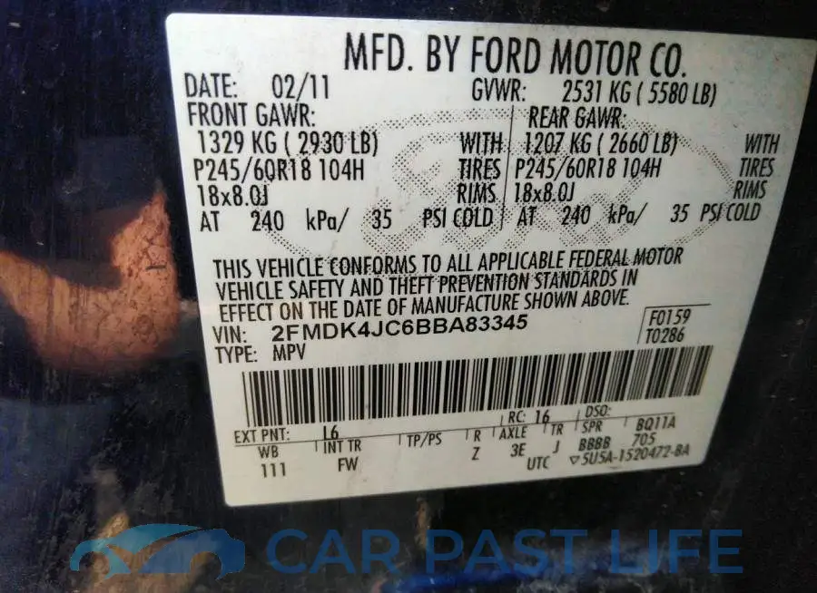 2FMDK4JC6BBA83345# 9