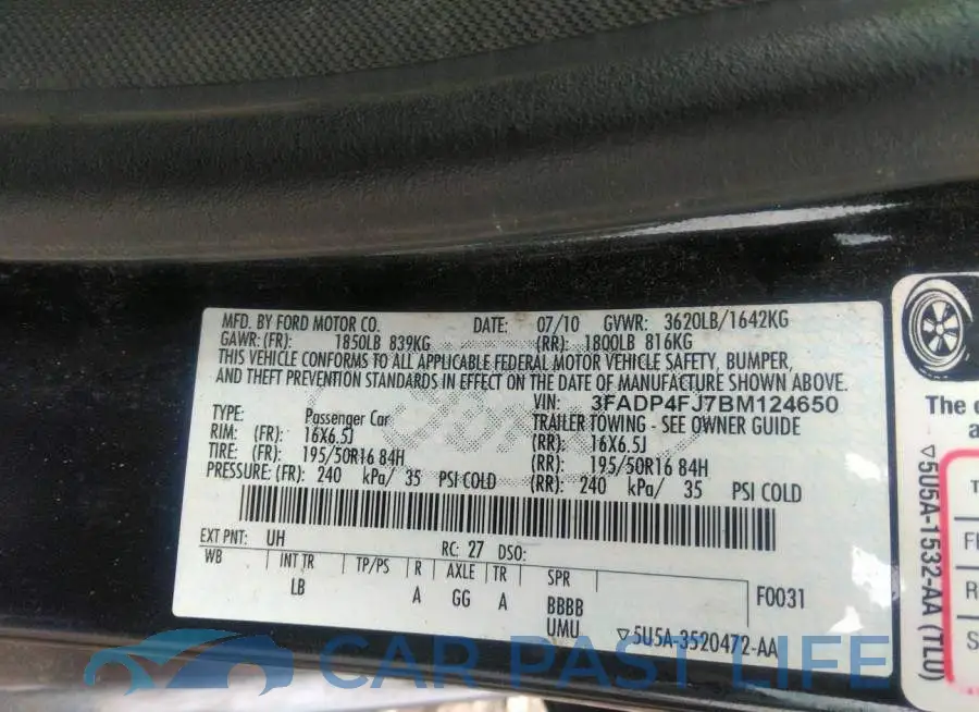 3FADP4FJ7BM124650# 9