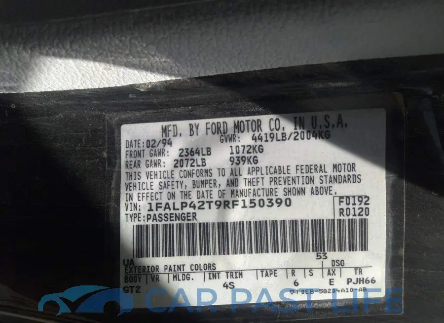 7FALP42T9RF150390# 9