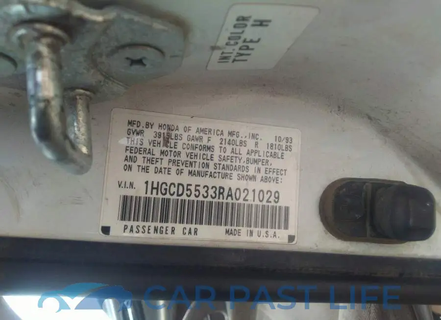 1HGCD5533RA021029# 9