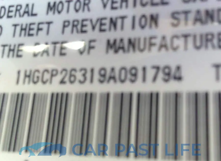 1HGCP26319A091794# 9