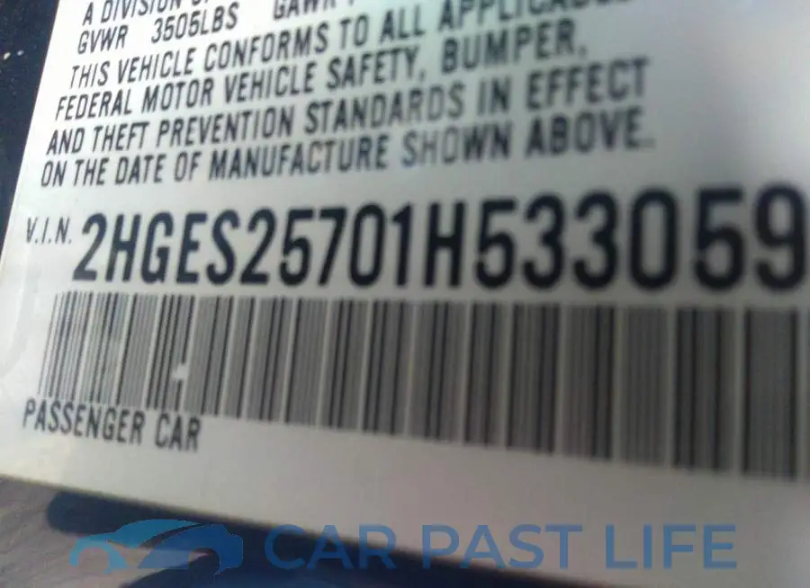 2HGES25701H533059# 9