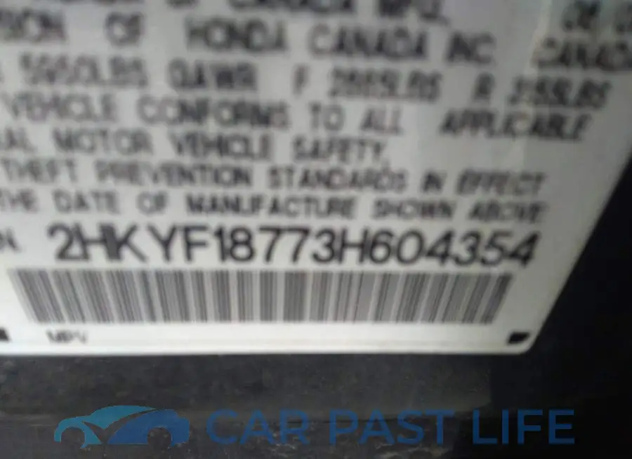 2HKYF18773H604354# 9