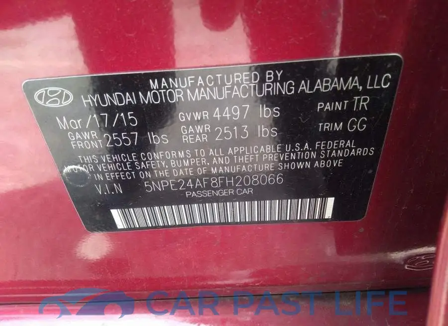 5NPE24AF8FH208066# 9