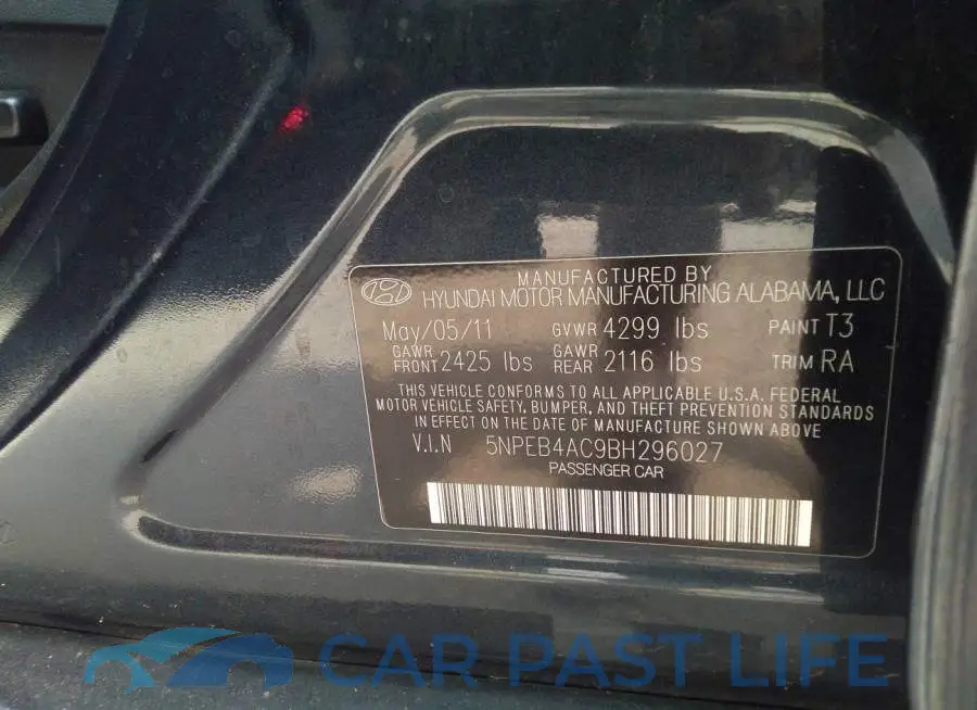5NPEB4AC9BH296027# 9