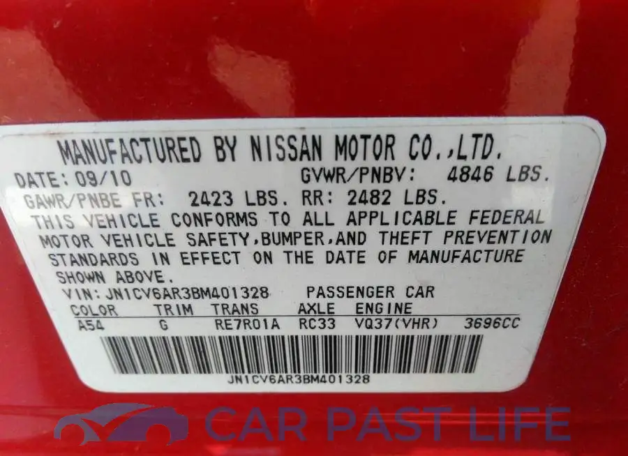 JN1CV6AR3BM401328# 9