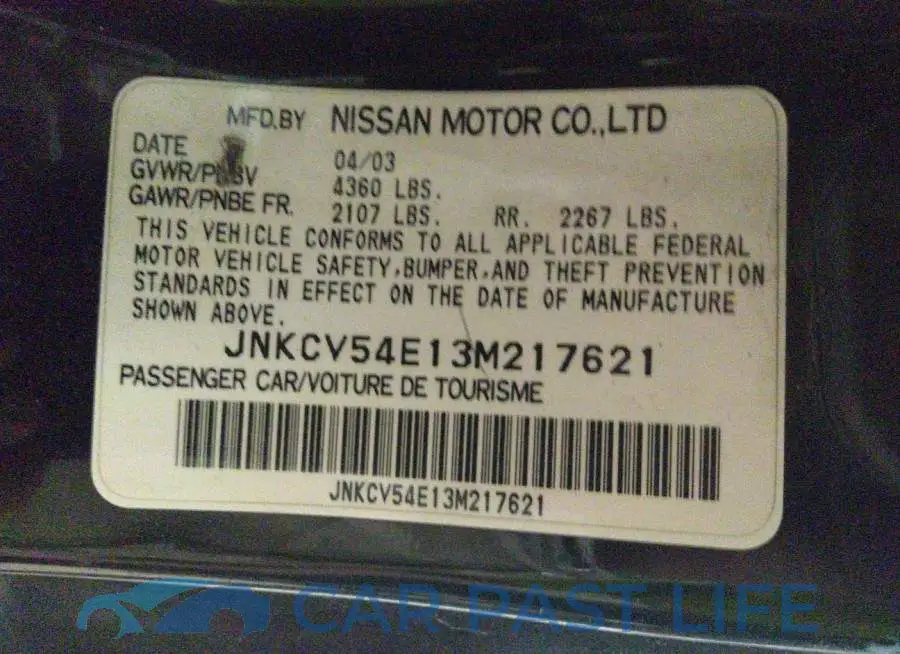 JNKCV54E13M217621# 9