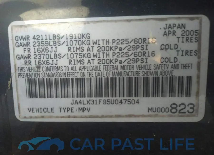 JA4LX31F95U047504# 9