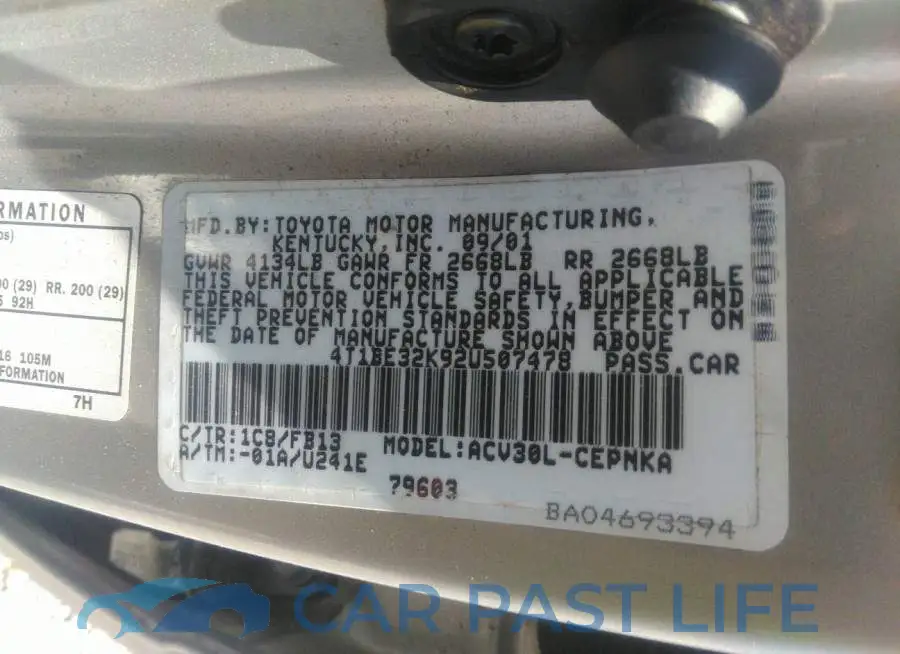 4T1BE32K92U507478# 9