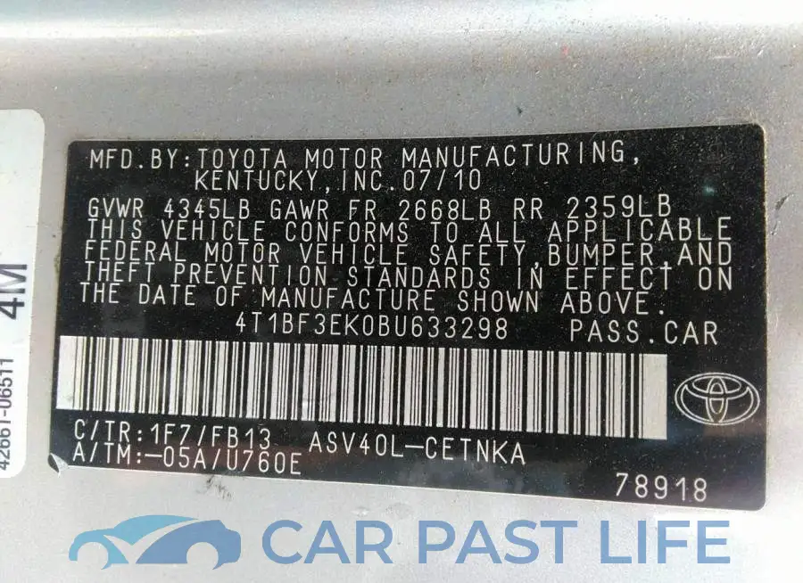 4T1BF3EK0BU633298# 9