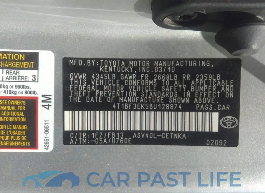 4T1BF3EK5BU128874# 9