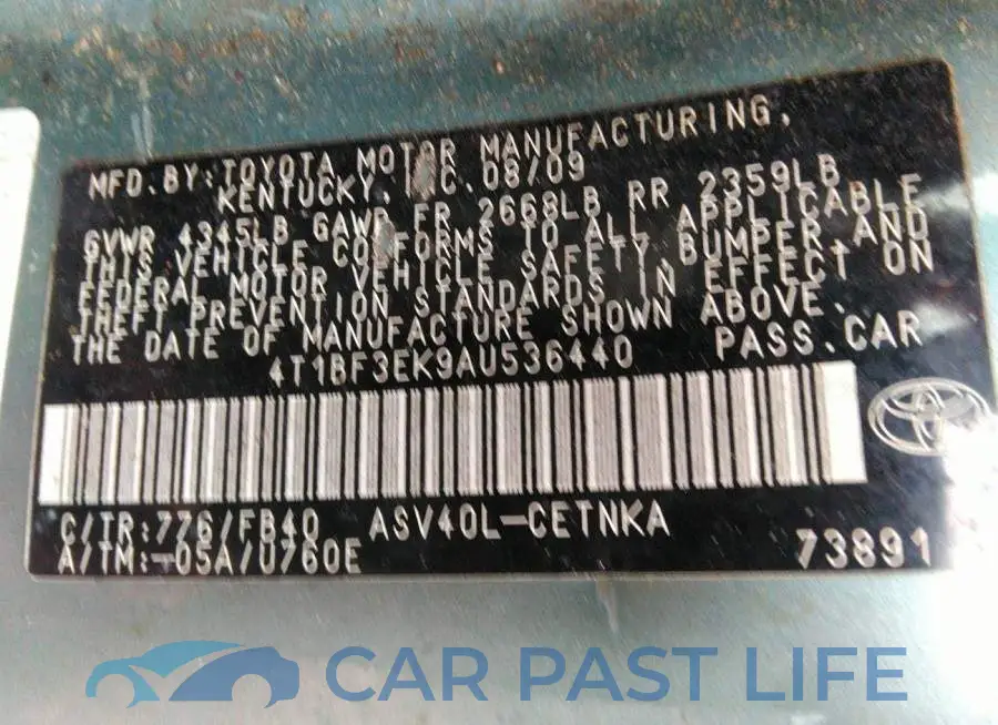 4T1BF3EK9AU536440# 9