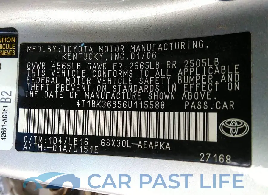 4T1BK36B56U115588# 9