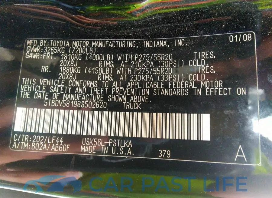 5TBDV58198S502620# 9
