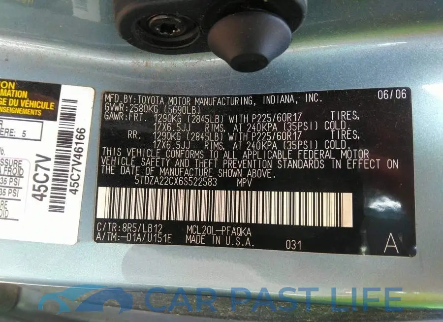 5TDZA22CX6S522583# 9