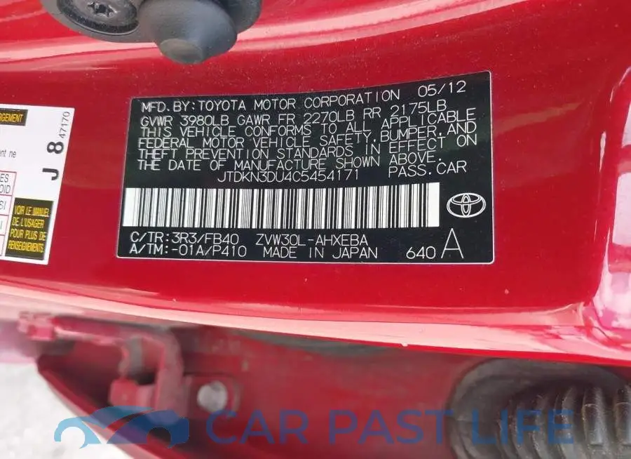 JTDKN3DU4C5454171# 9