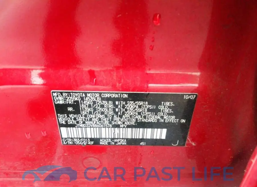 JTMBD32V886061578# 9