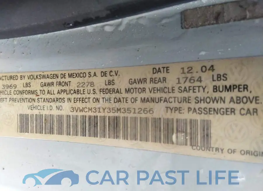 3VWCM31Y35M351266# 9