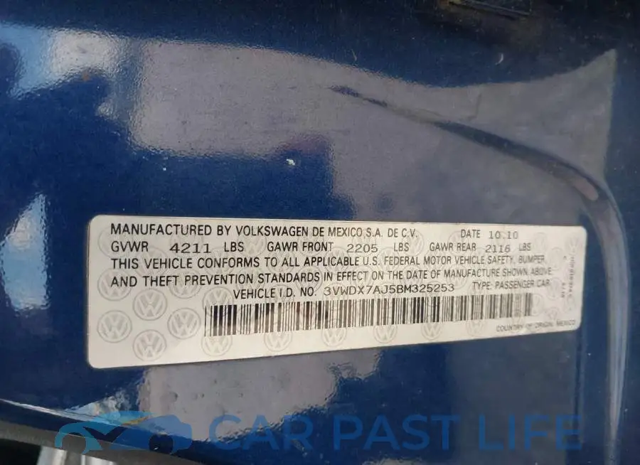 3VWDX7AJ5BM325253# 9