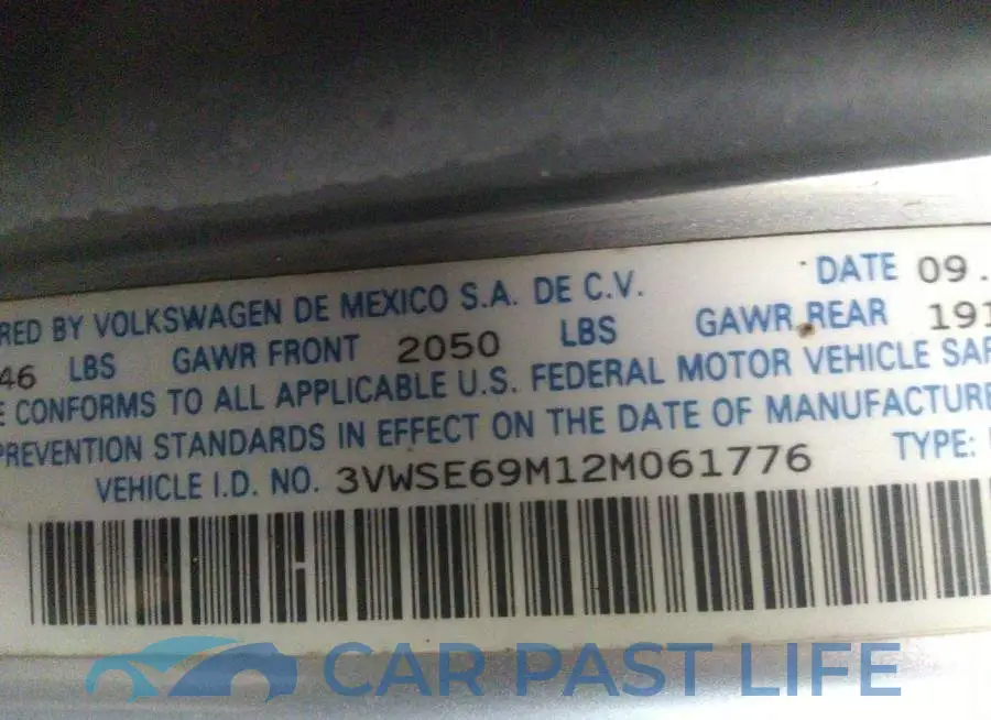 3VWSE69M12M061776# 9