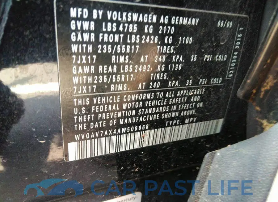 WVGAV7AX4AW508668# 9