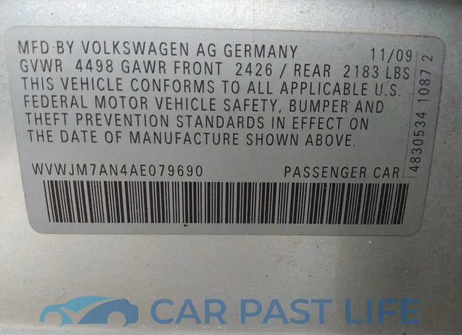WVWJM7AN4AE079690# 9