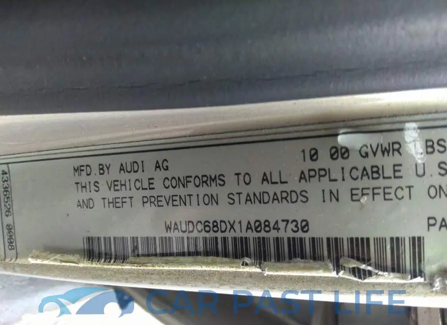 WAUDC68DX1A084730# 9