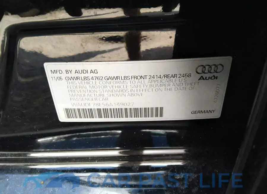 WAUDF78E56A149027# 9