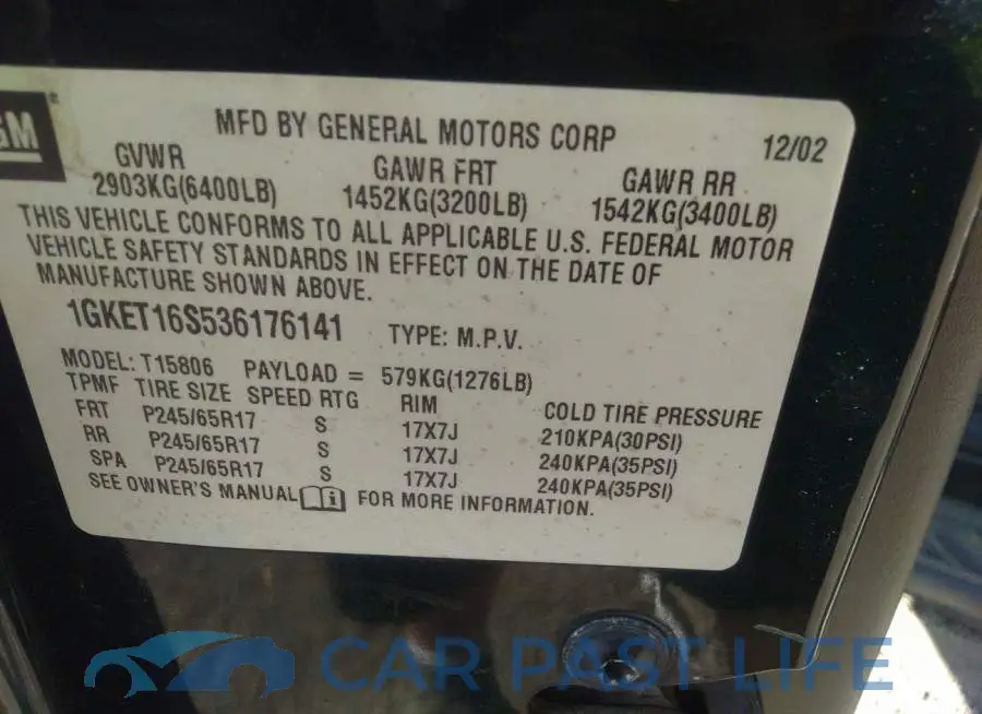 1GKET16S536176141# 9